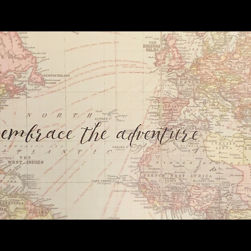 Embrace the adventure map wall decor